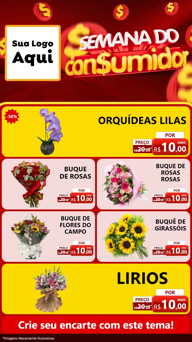 Modelo de TV para TV Vertical com o tema Semana do Consumidor para Floricultura e jardim