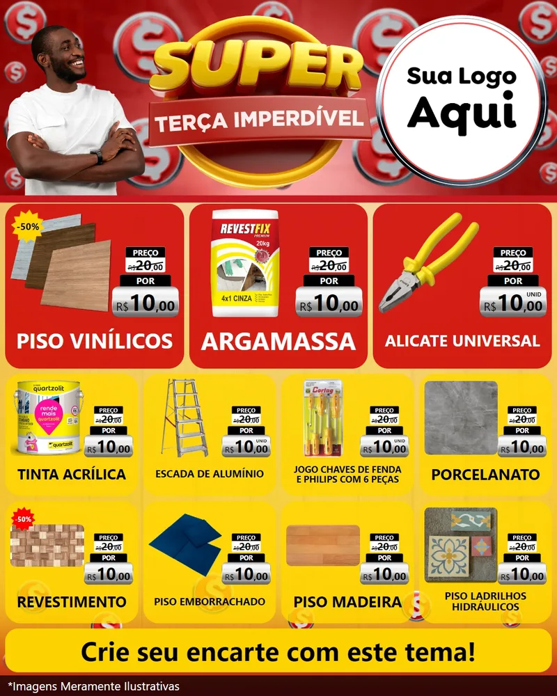 Modelo de Rede Social para Feed Instagram com o tema Super Terça Imperdível para Material para Construção