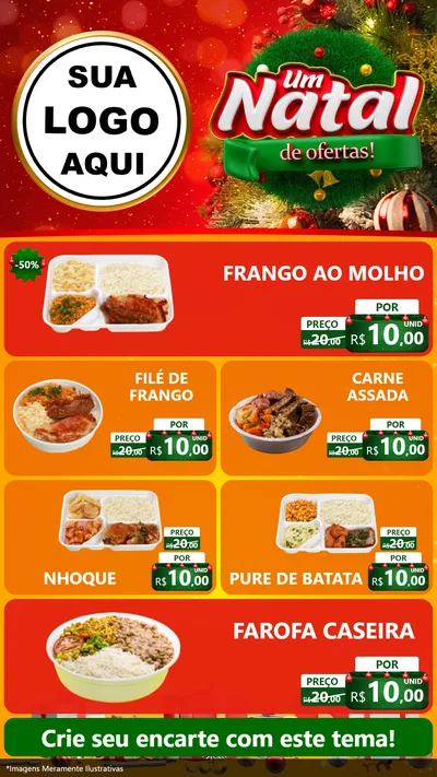 Modelo de TV para TV Vertical com o tema Um Natal de Ofertas para Restaurante
