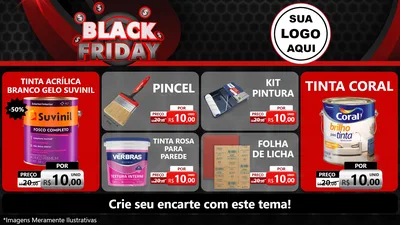 Modelo de TV para TV Horizontal com o tema Black Friday para Tintas e Ferramentas