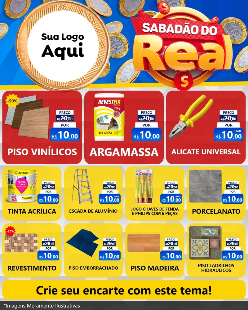 Modelo de Rede Social para Feed Instagram com o tema Sabadão do Real para Material para Construção
