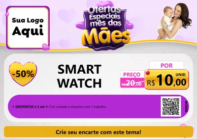 Modelo de Cartaz para Cartaz A4 Horizontal com o tema Ofertas Especiais - Mês das Mães para Informática