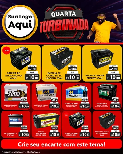 Modelo de Rede Social para Feed Instagram com o tema Quarta Turbinada para Baterias Elétricas