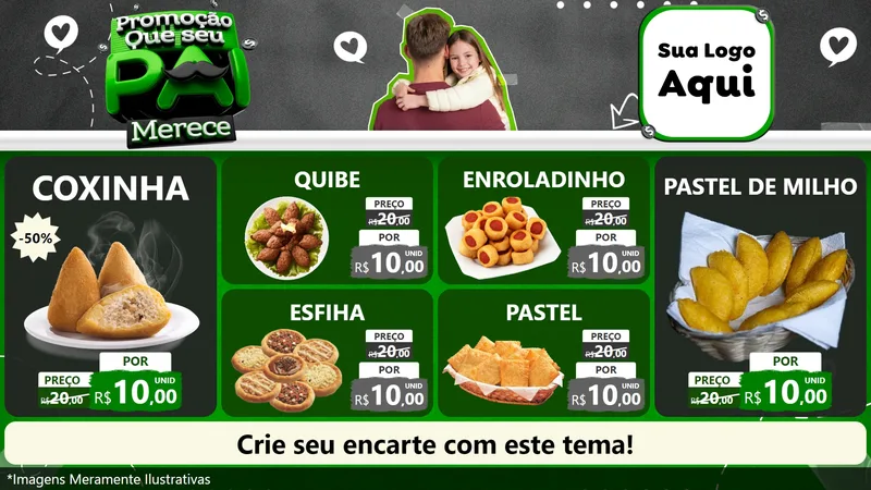 Modelo de TV para TV Horizontal com o tema Promoção Que seu Pai Merece para Salgadaria