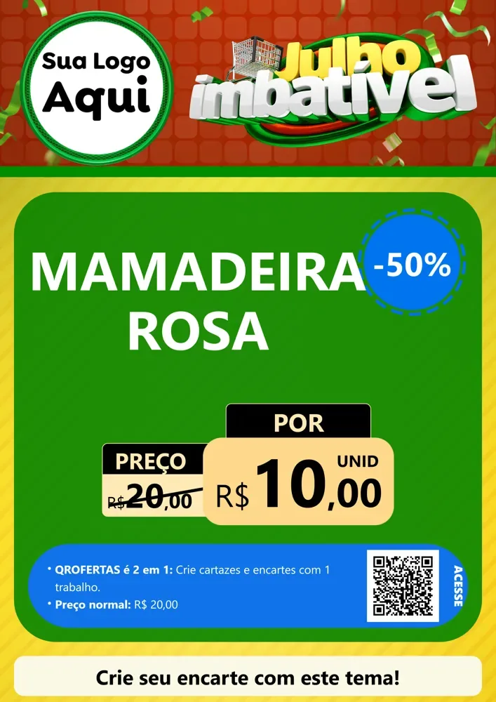 Modelo de Cartaz para Cartaz A4 Vertical com o tema Julho Imbatível para Bebês