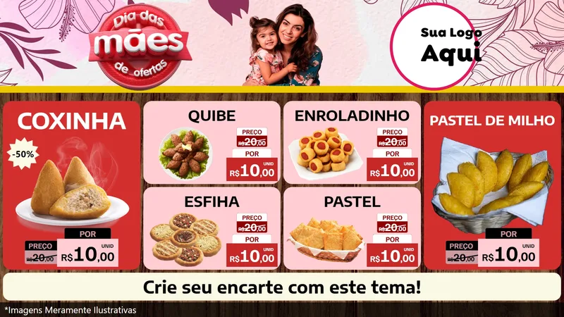 Modelo de TV para TV Horizontal com o tema Dia Das Mães De Ofertas para Salgadaria