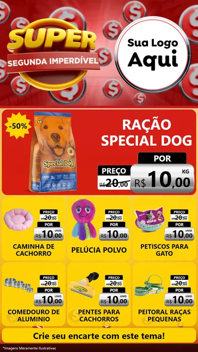 Modelo de Rede Social para Stories com o tema Super Segunda Imperdível para Pet Shop
