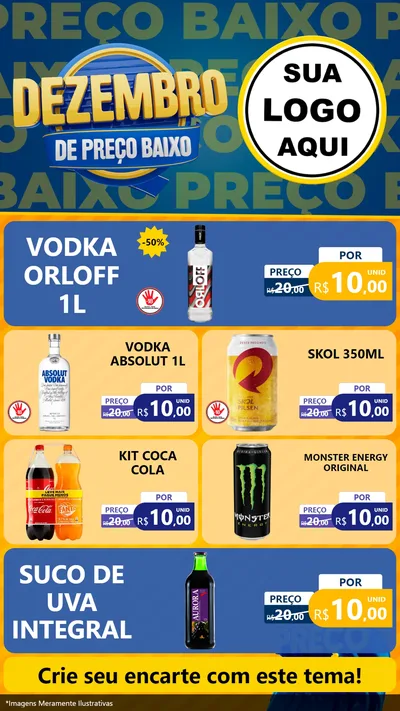 Modelo de TV para TV Vertical com o tema Dezembro de Preço Baixo para Distribuidora de bebidas