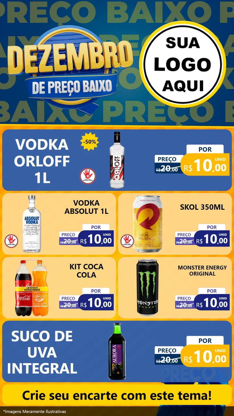 Modelo de TV para TV Vertical com o tema Dezembro de Preço Baixo para Distribuidora de bebidas