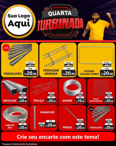 Modelo de Rede Social para Feed Instagram com o tema Quarta Turbinada para Ferragens
