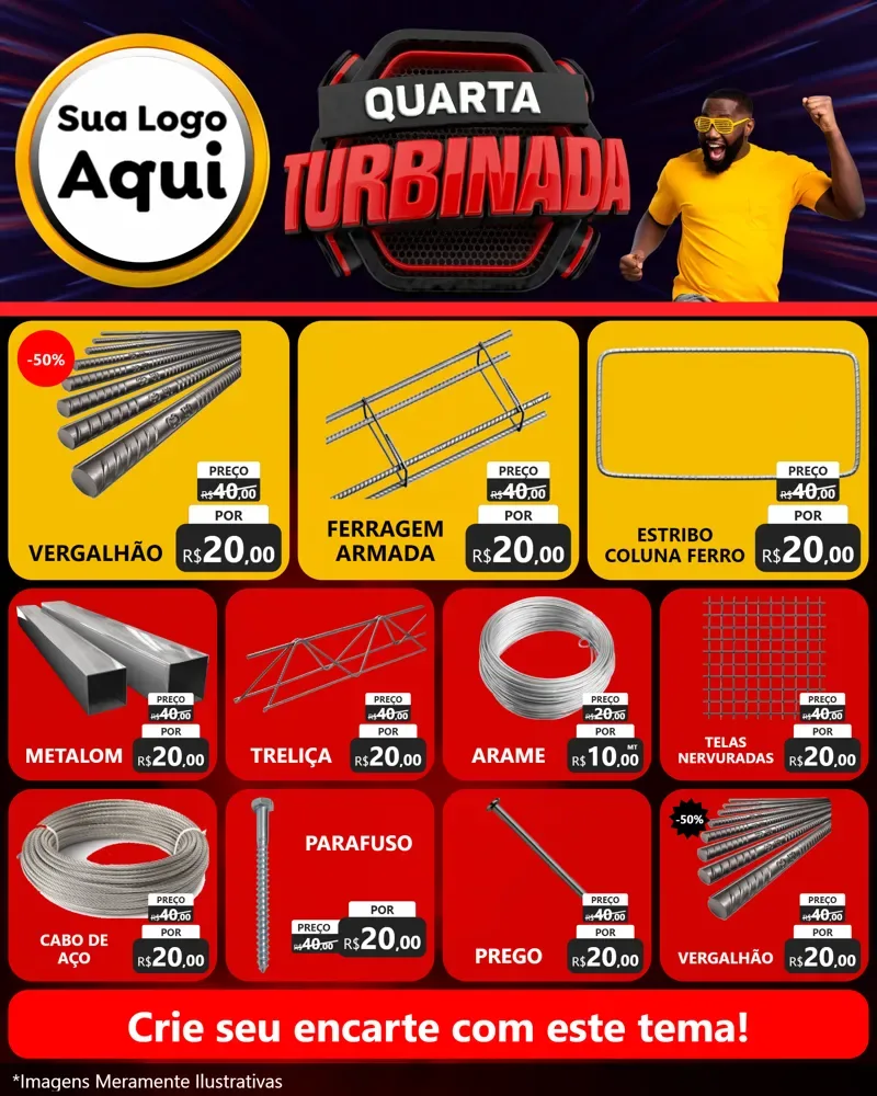 Modelo de Rede Social para Feed Instagram com o tema Quarta Turbinada para Ferragens
