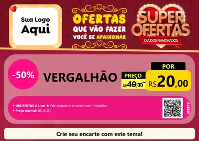 Modelo de Cartaz para Cartaz A4 Horizontal com o tema Dia dos Namorados para Ferragens