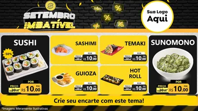 Modelo de TV para TV Horizontal com o tema Setembro Imbatível para Comida japonesa