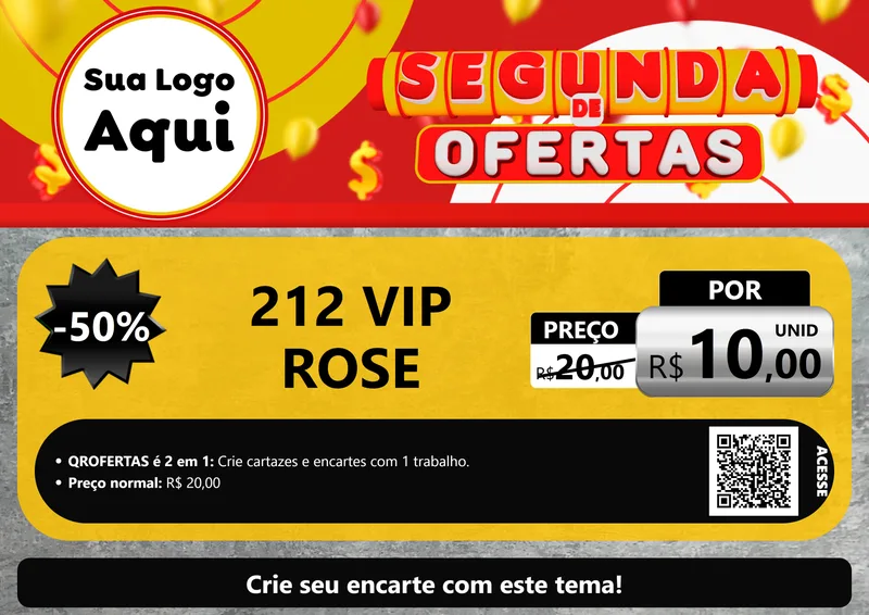 Modelo de Cartaz para Cartaz A4 Horizontal com o tema Segunda de Ofertas para Perfumes