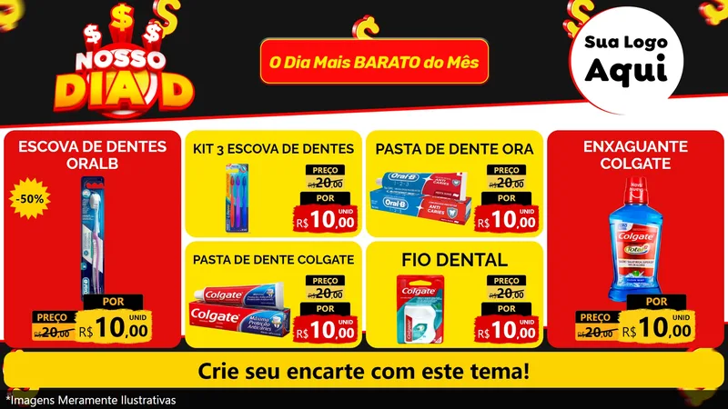 Modelo de TV para TV Horizontal com o tema Nosso Dia D para Higiene Pessoal