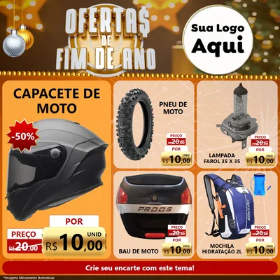 Modelo de Rede Social para Feed Facebook com o tema Ofertas de Fim de Ano para Moto peças