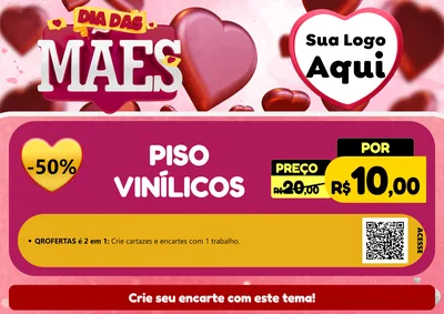 Modelo de Cartaz para Cartaz A4 Horizontal com o tema Dia Das Mães para Material para Construção