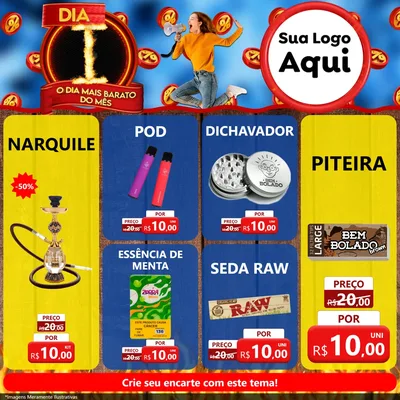 Modelo de Rede Social para Feed Facebook com o tema Dia I - O Dia Mais Barato Do Mês para Tabacaria