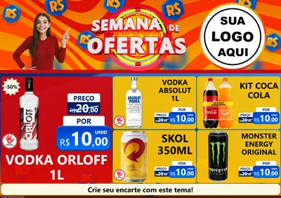 Modelo de Encarte para Encarte A4 Horizontal com o tema Semana de Ofertas para Distribuidora de bebidas