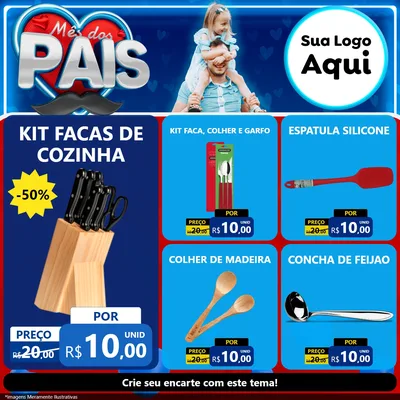 Modelo de Rede Social para Feed Facebook com o tema Mês Dos Pais para Utilidades Domésticas