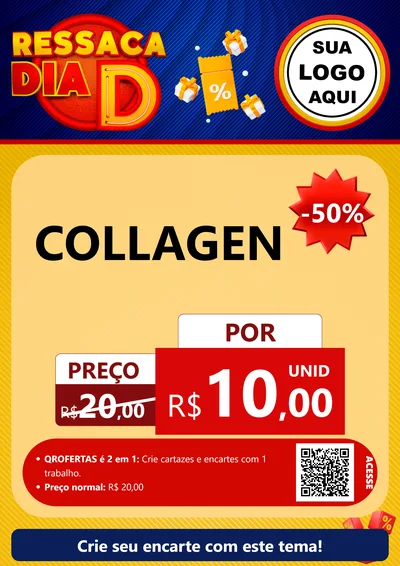 Modelo de Cartaz para Cartaz A4 Vertical com o tema Ressaca Dia D para Suplementos alimentares