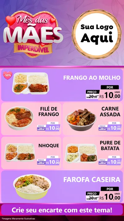 Modelo de TV para TV Vertical com o tema Mês das Mães Imperdível para Restaurante