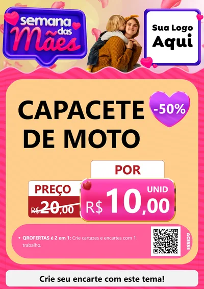 Modelo de Cartaz para Cartaz A4 Vertical com o tema Semana das Mães para Moto peças