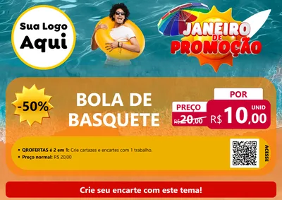 Modelo de Cartaz para Cartaz A4 Horizontal com o tema Janeiro de Promoção para Artigos Esportivos
