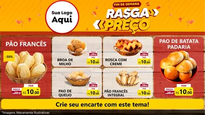 Modelo de TV para TV Horizontal com o tema Fim de Semana Rasga Preços para Padaria