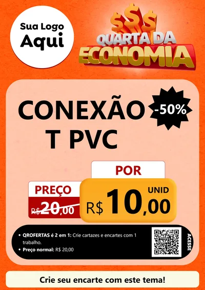 Modelo de Cartaz para Cartaz A4 Vertical com o tema Quarta da Economia para Tubos e conexões