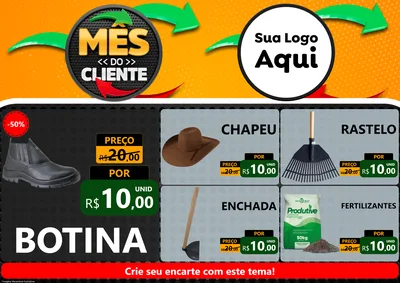 Modelo de Encarte para Encarte A4 Horizontal com o tema Mês do Cliente para Agropecuária