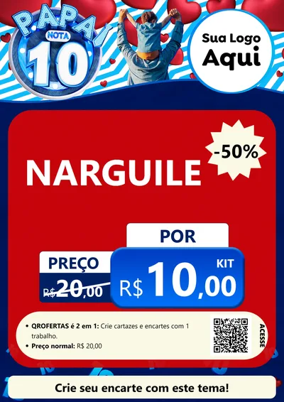 Modelo de Cartaz para Cartaz A4 Vertical com o tema Papai Nota 10 para Tabacaria