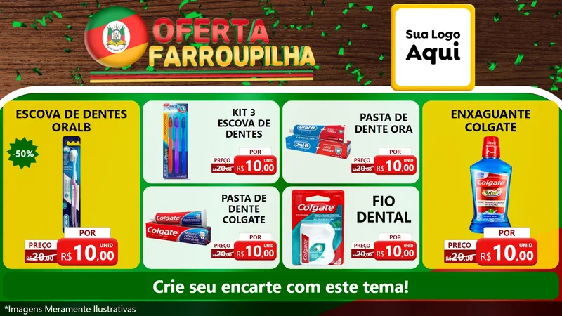 Modelo de TV para TV Horizontal com o tema Oferta Farroupilha para Higiene Pessoal