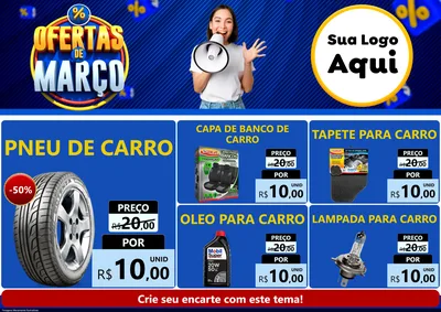Modelo de Encarte para Encarte A4 Horizontal com o tema Ofertas de Março para Auto peças