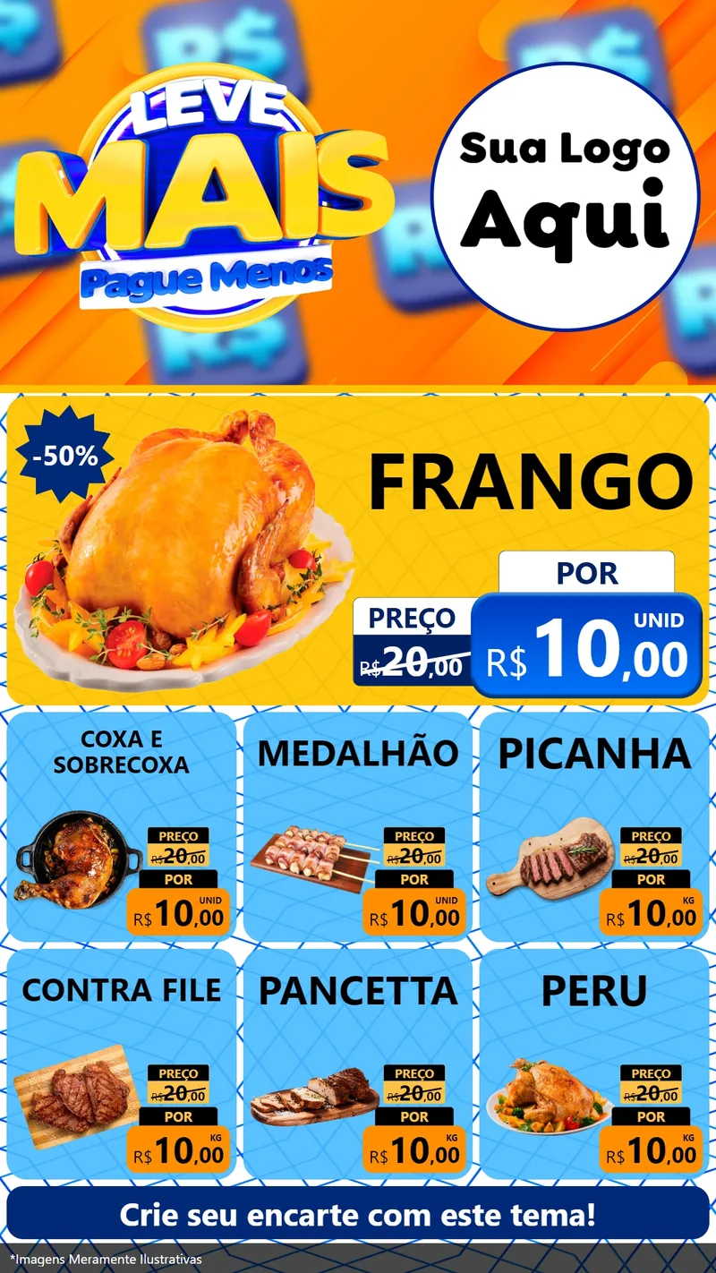 Modelo de Rede Social para Stories com o tema Leve Mais, Pague Menos para Assados