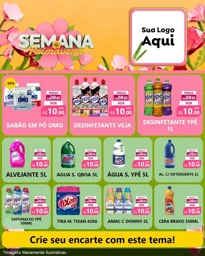 Modelo de Rede Social para Feed Instagram com o tema Semana da Primavera para Produtos de Limpeza