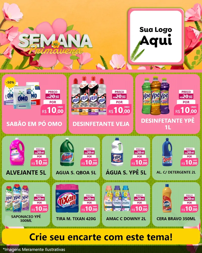 Modelo de Rede Social para Feed Instagram com o tema Semana da Primavera para Produtos de Limpeza