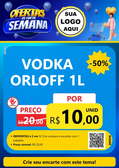 Modelo de Cartaz para Cartaz A4 Vertical com o tema Ofertas de Fim de Semana para Distribuidora de bebidas