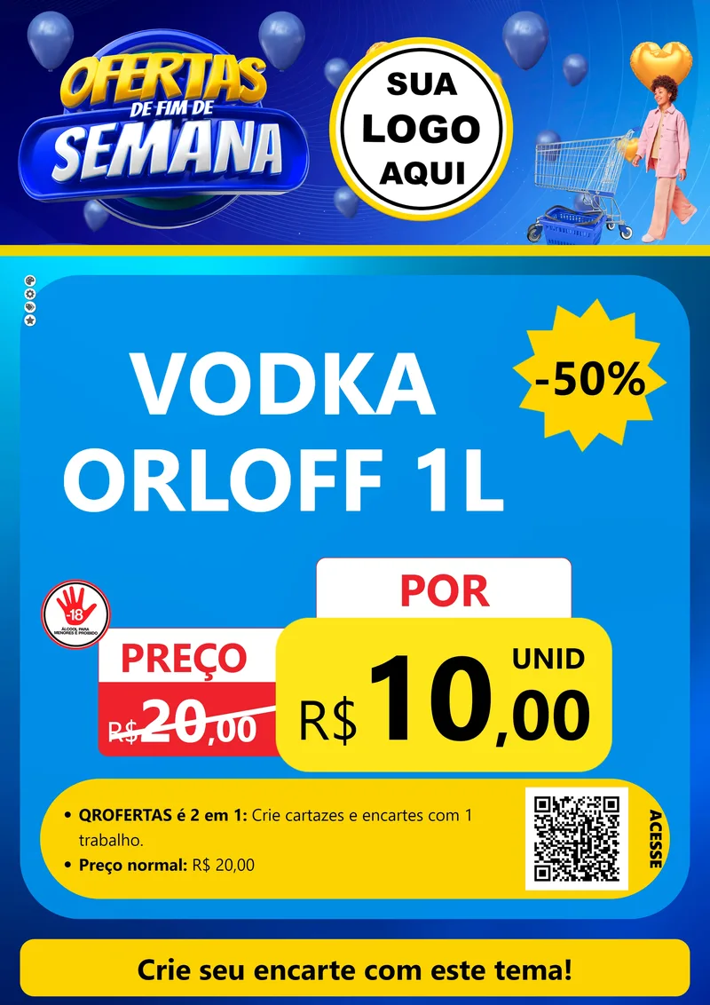 Modelo de Cartaz para Cartaz A4 Vertical com o tema Ofertas de Fim de Semana para Distribuidora de bebidas