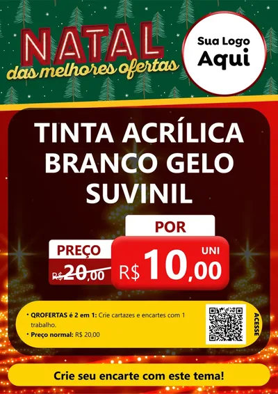 Modelo de Cartaz para Cartaz A4 Vertical com o tema Natal das Melhores Ofertas para Tintas e Ferramentas