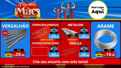 Modelo de TV para TV Horizontal com o tema Dia das Mães para Ferragens