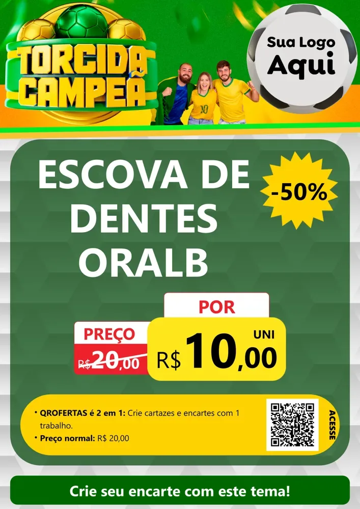 Modelo de Cartaz para Cartaz A4 Vertical com o tema Torcida Campeã - Copa para Higiene Pessoal