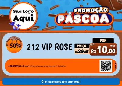 Modelo de Cartaz para Cartaz A4 Horizontal com o tema Promoção Páscoa para Perfumes