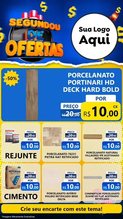 Modelo de Rede Social para Stories com o tema Segundou de Ofertas para Pisos e revestimentos