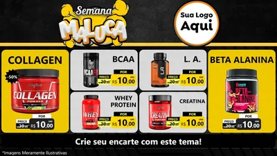 Modelo de TV para TV Horizontal com o tema Semana Maluca para Suplementos alimentares