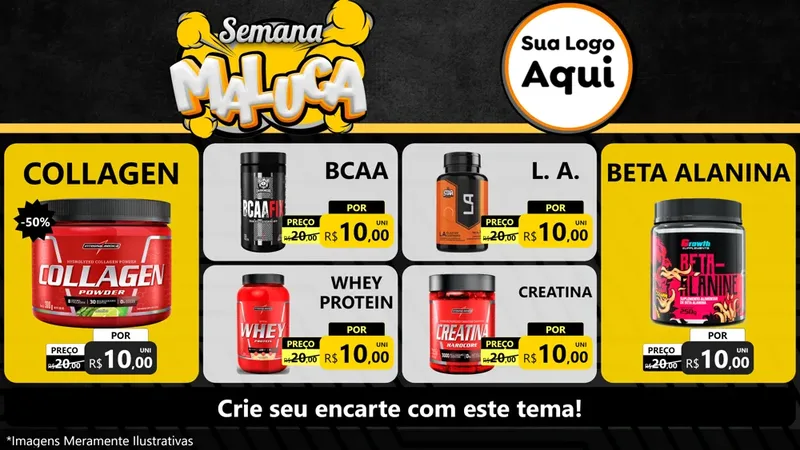 Modelo de TV para TV Horizontal com o tema Semana Maluca para Suplementos alimentares