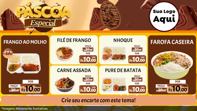 Modelo de TV para TV Horizontal com o tema Páscoa Especial para Restaurante