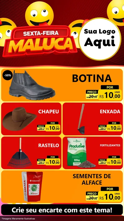 Modelo de TV para TV Vertical com o tema Sexta-feira Maluca para Agropecuária