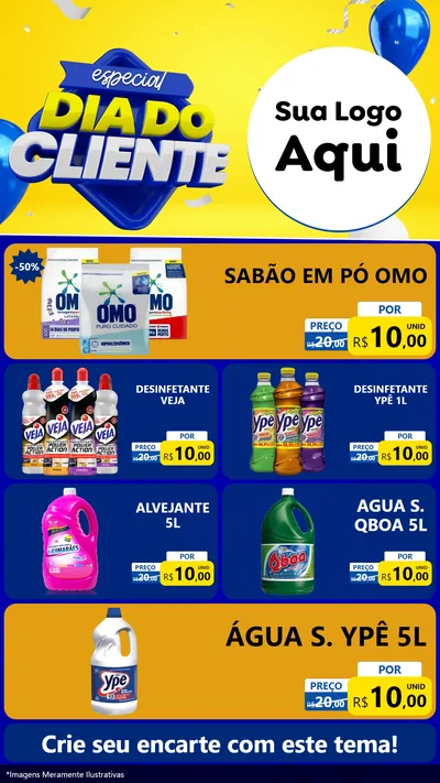 Modelo de TV para TV Vertical com o tema Especial Dia do Cliente para Produtos de Limpeza