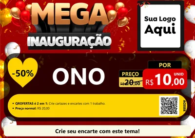 Modelo de Cartaz para Cartaz A4 Horizontal com o tema Mega Inauguração para Óticas